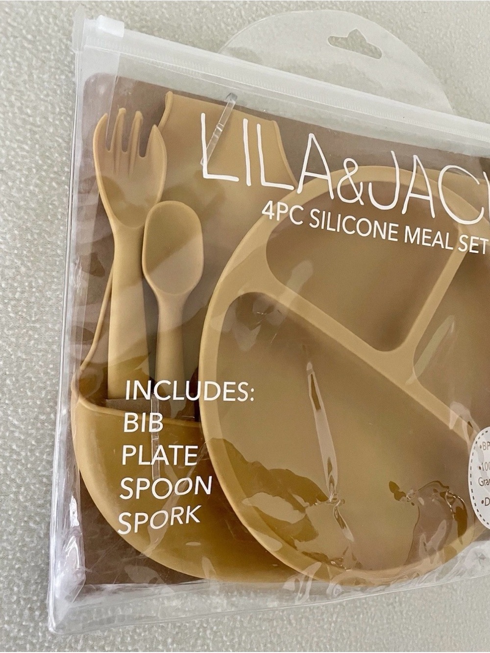 LILA & JACK Mustard Silicone 4-Piece Meal Set - Picture 2 of 7